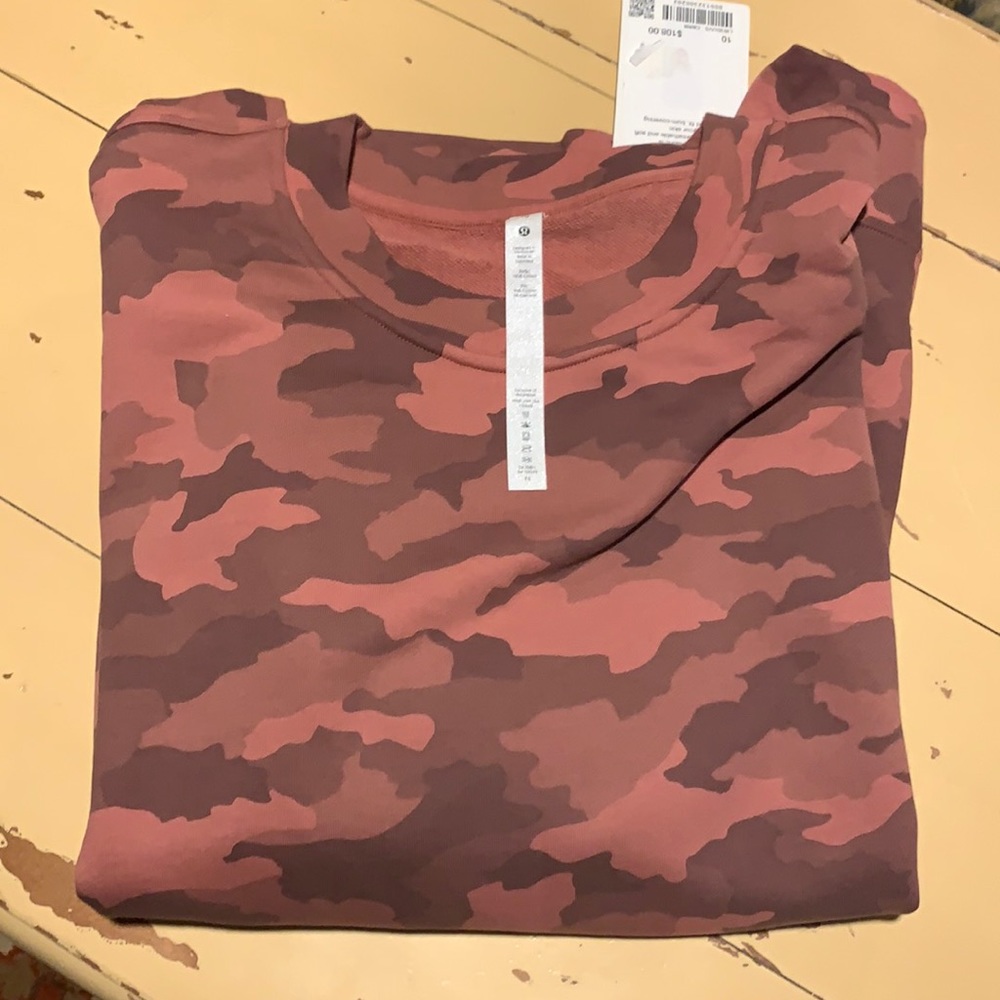 Lululemon perfectly oversized crew pink camo